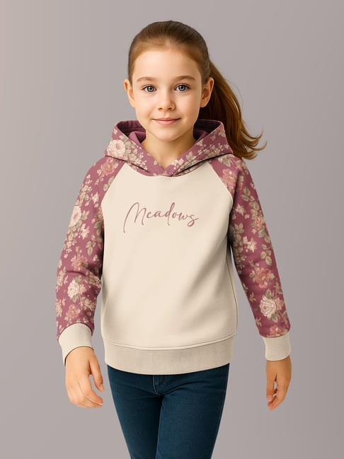 HELLCAT Girls Brown Printed Hoodie