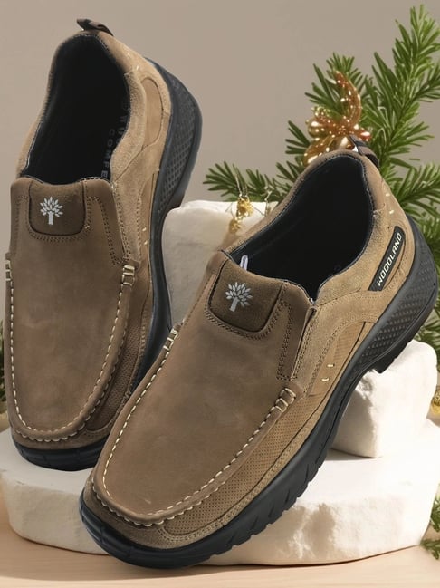 Woodland Men's Khaki Slip On Shoes
