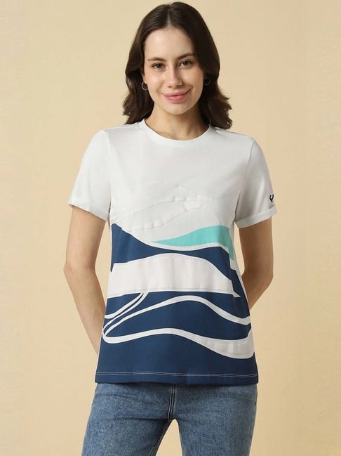 Allen Solly White Regular Fit Printed T-Shirt-picture-40