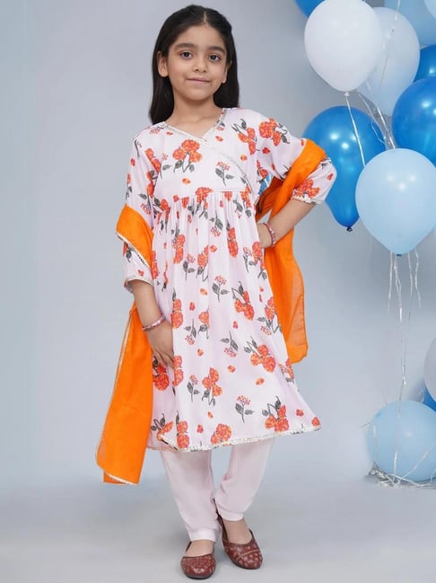 Little Bansi Girls Pink Printed Regular Fit Suit Set-picture-28