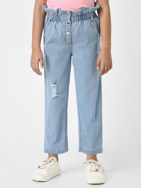 Nauti Nati Girls Blue Cotton Regular Fit Jeans-picture-40