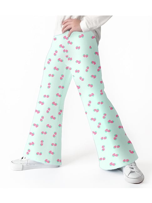 Nauti Nati Girls Blue Cotton Printed Regular Fit Leggings-picture-43