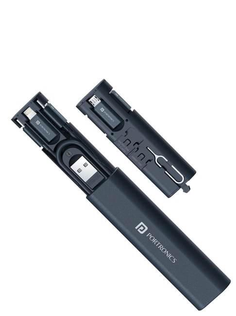 Portronics Snapcase 360W Multifunctional Fast Charging Cable Kit, Conversion Set USB A & Type C