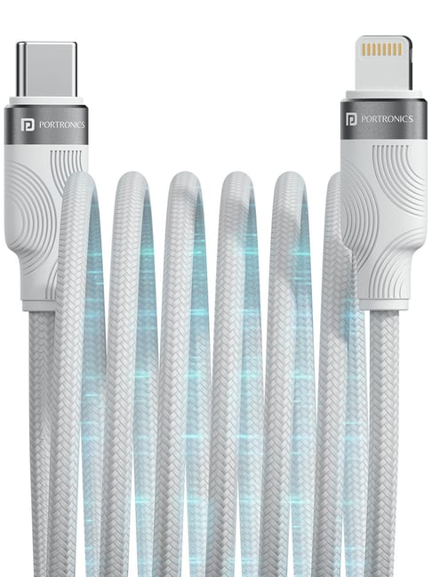 Portronics Snaplink CL 27W Type C to 8 Pin Magnetic Coiled Cable