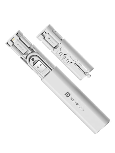 Portronics Snapcase 3 60W Multifunctional Fast Charging Cable Kit, Conversion Set USB A & Type C