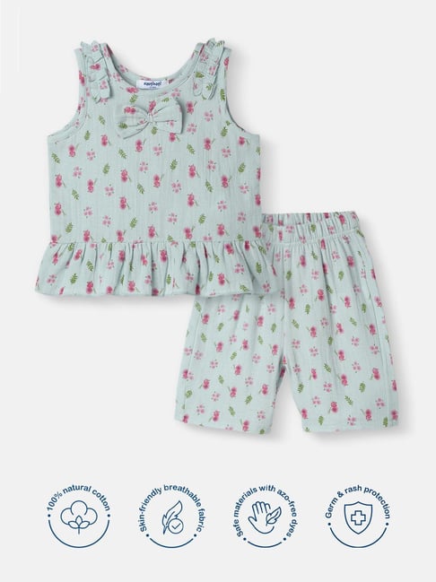 Nauti Nati Girls Blue Cotton Printed Regular Fit Top-picture-21