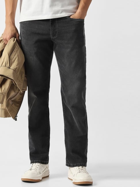 van heusen grey cotton regular fit jeans