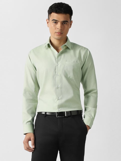 Van Heusen Green Cotton Slim Fit Printed Shirt-picture-24