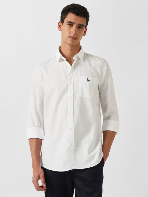 slim fit dress slacks Van Heusen Big & Tall Fit FLEX Stretch Wrinkle Free Print Dress Shirt In  White