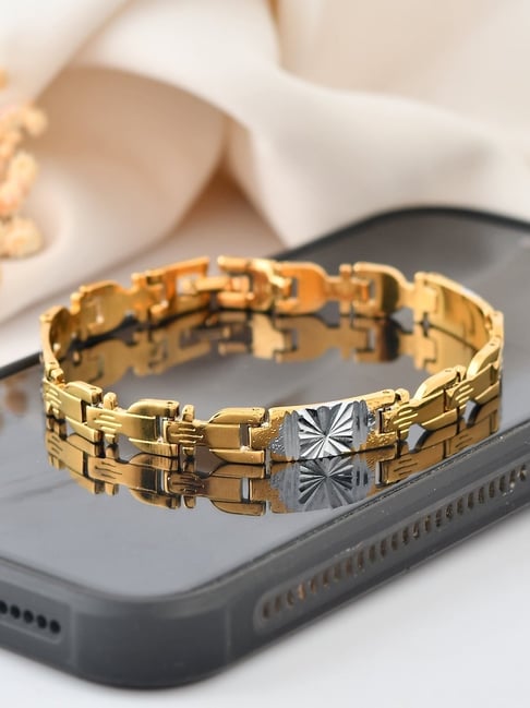 VOJ Elegant Two Tone Gold Silver Link Bracelets for Men