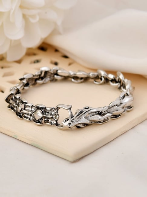 VOJ Silver Dragon Bracelets for Men