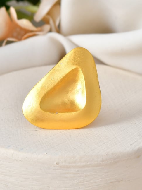 VOJ 18K Gold Plated Geomatical Shaped Big Rings