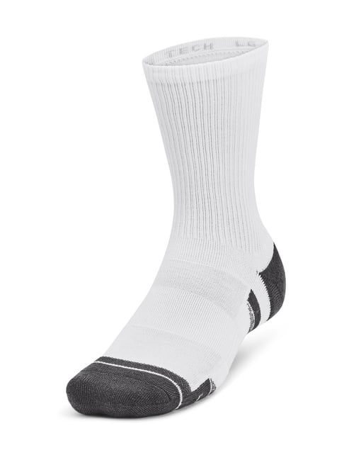 UNDER ARMOUR White Performance Tech Color Block Calf Socks Pack of  Medium