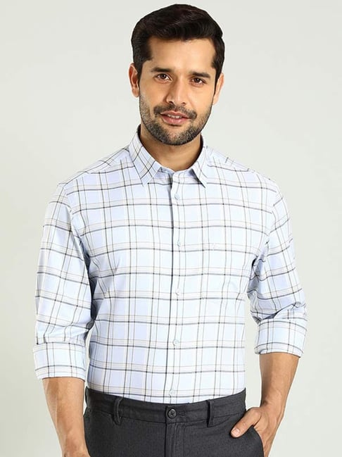 Indian Terrain Blue Regular Fit Checks Shirt-picture-46