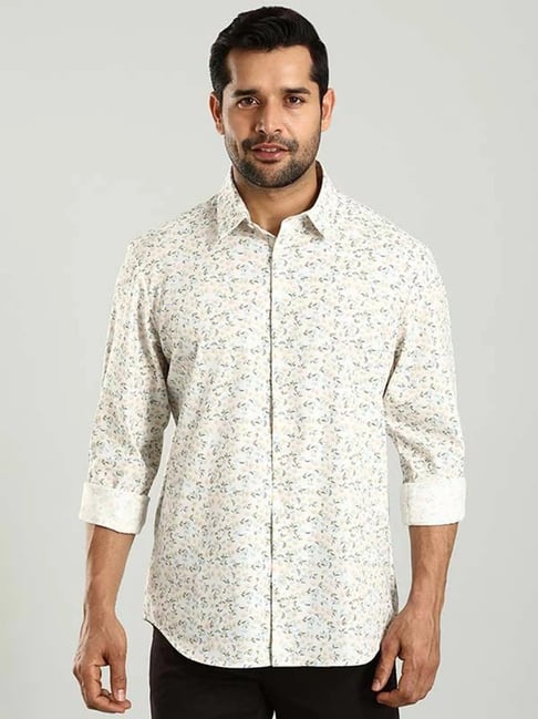 Indian Terrain Off White Regular Fit Floral Shirt-picture-32