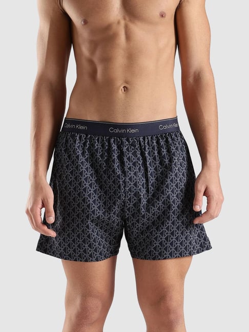 Calvin Klein Underwear Navy Cotton Skinny Fit Logo Print Boxers-picture-33