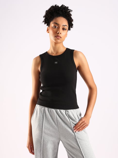 Calvin Klein Jeans Black Cotton Slim Fit Tank Top-picture-36