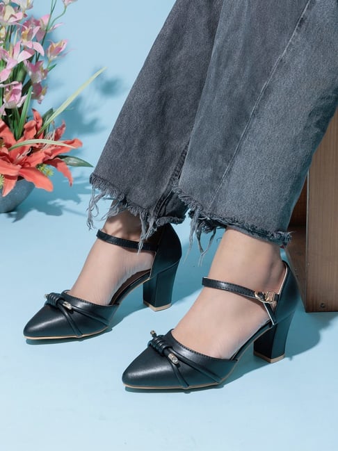 Truffle Collection Women's Black Ankle Strap Sandals-picture-28