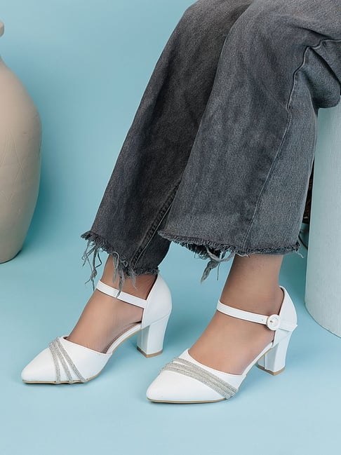 Truffle Collection Women's White Ankle Strap Sandals-picture-44