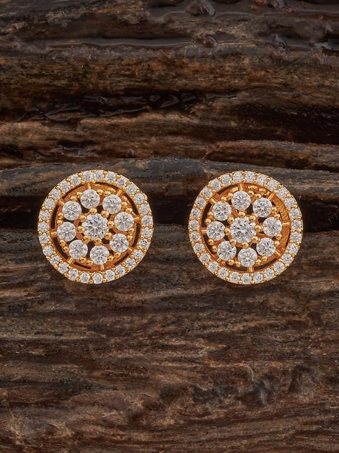 Kushal's Fashion Jewellery White CZ-Jewellery Polished Zircon Stud Earrings-picture-30