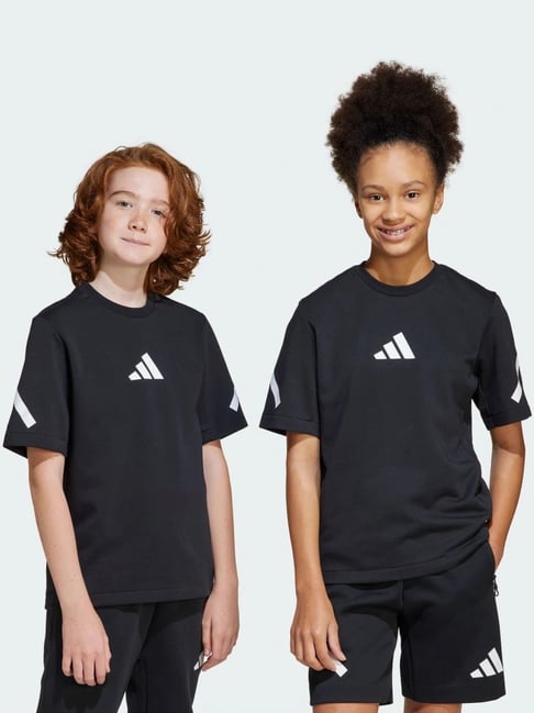 Adidas Black Loose Fit Printed Sports T-Shirt-image-17