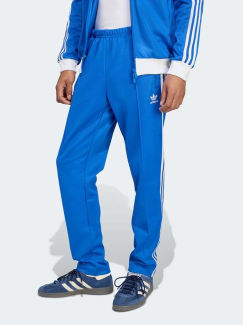 Adidas Originals Blue Slim Fit Striped Trackpants-picture-19