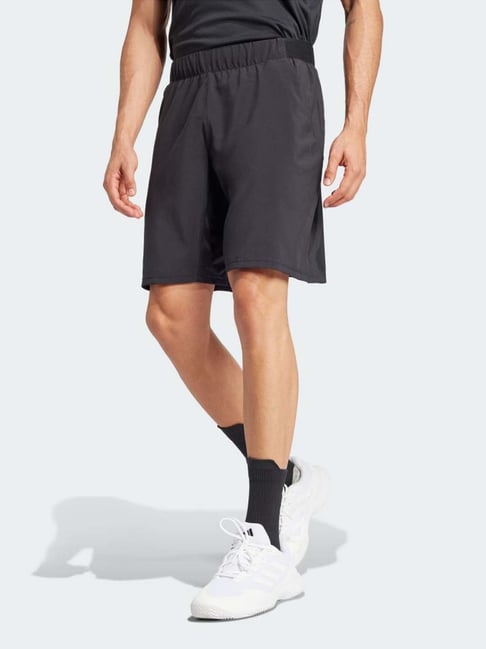 Adidas Black Regular Fit Printed Sports Shorts