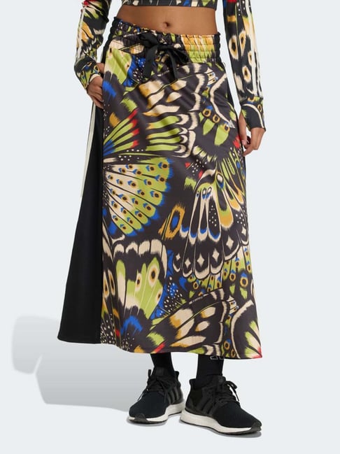 Adidas Black Loose Fit Printed Skirt