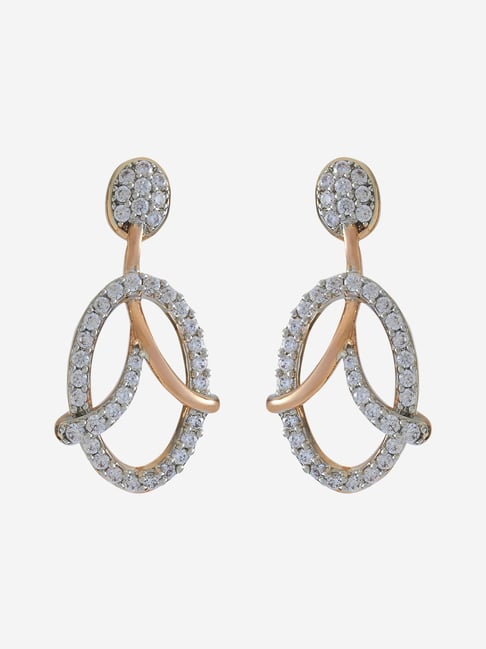 Kushal's Fashion Jewellery White Rhodium-Gold Polished Zircon Earrings for Women-picture-21