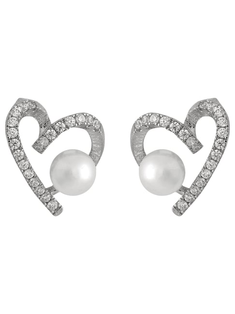 Kushal's Fashion Jewellery White Rhodium Polished Zircon Earrings for Women-picture-20