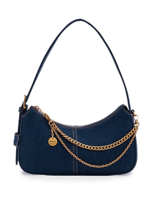 Miraggio Dotty Blue Textured Medium Hobo Bag