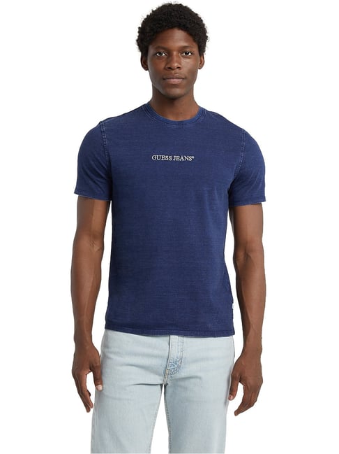 Guess Jeans CN SS Blue Slim Fit Crew T-Shirt