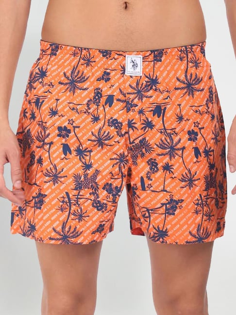 U.S. Polo Assn. Orange Cotton Regular Fit Printed Boxers