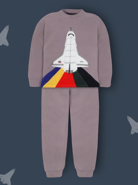 Cherry Crumble By Nitt Hyman Kids Grey Printed Regular Fit Nightsuit-picture-28