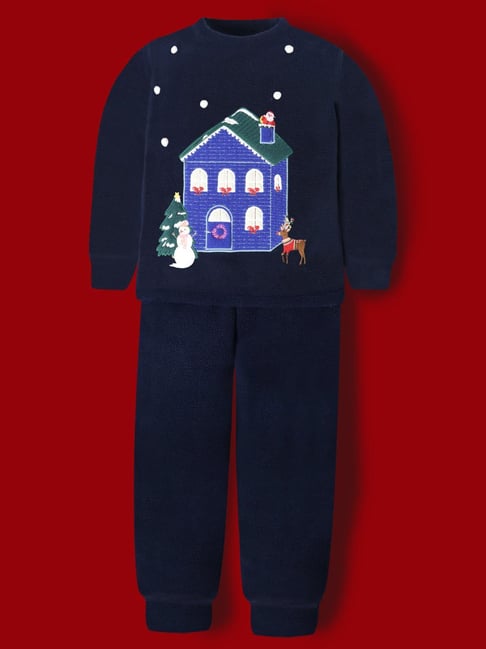 Cherry Crumble By Nitt Hyman Kids Navy Printed Regular Fit Nightsuit-picture-34