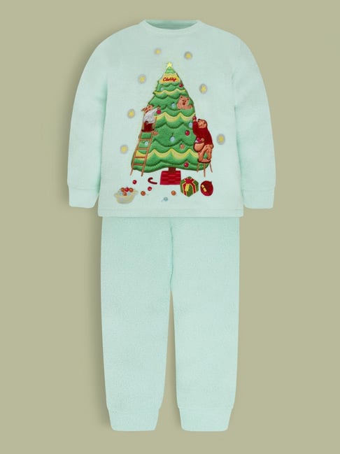 Cherry Crumble By Nitt Hyman Kids Mint Printed Regular Fit Nightsuit-picture-20