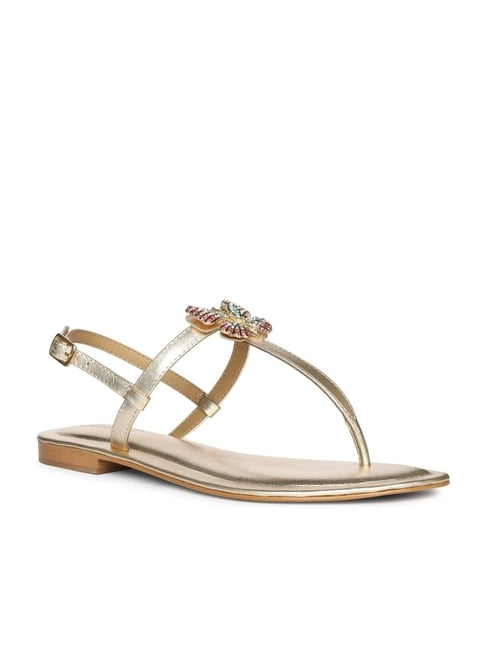 Saint G Butterfly Jeweled Platin Leather Sandals-picture-38