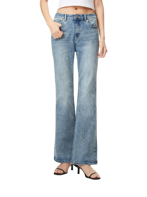 Mixxo Light Indigo Fit Up Long Mid Rise Bootcut Fit Jeans-image-8
