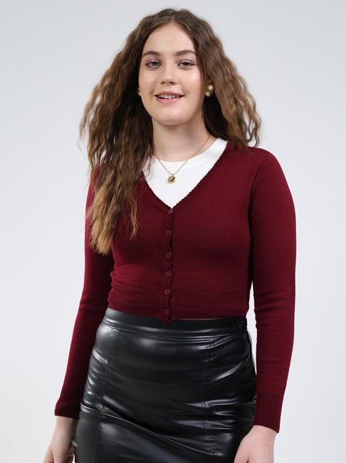 MONTE CARLO Wine Solid Cardigan-picture-47