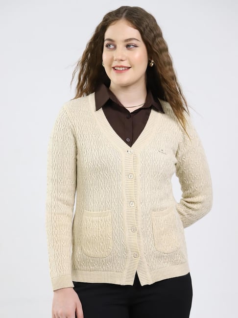 MONTE CARLO Beige Abstract Cardigan-picture-25