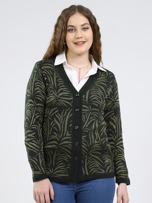MONTE CARLO Green Printed Cardigan-picture-45