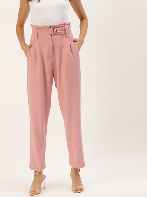 Zastraa Rose Polyester Solid Trousers-picture-14