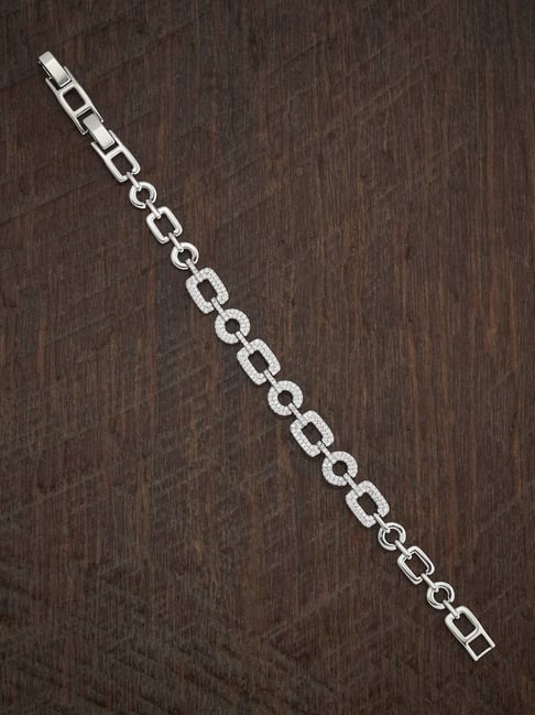 Kushal's Fashion Jewellery Rhodium Polished Bracelet for Women-picture-20