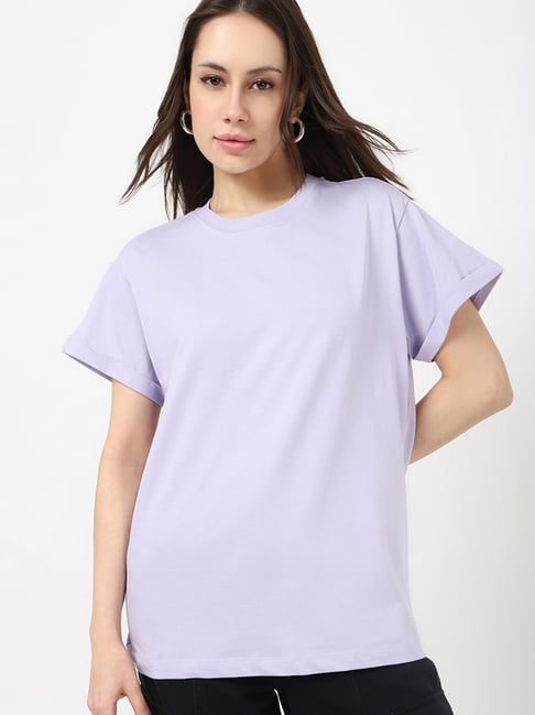 Bewakoof Purple Solid T-Shirt-picture-48