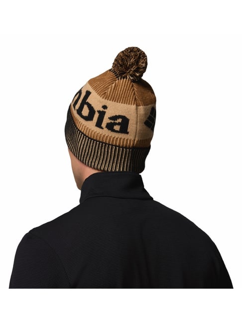 Buy Columbia Black, Camel Brown & Canoe Printed Beanie Online