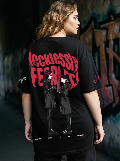 Bewakoof Heavy Duty 1.0 Wednesday Women's Black Graphic Printed
