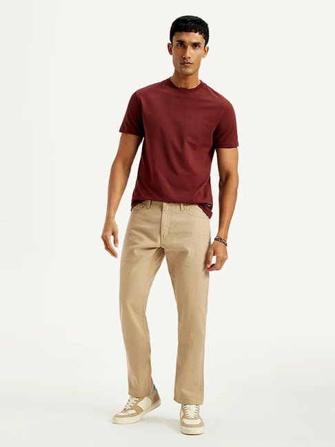 Levi's Men's 541 Regular Tapered Fit Beige Jeans-picture-19