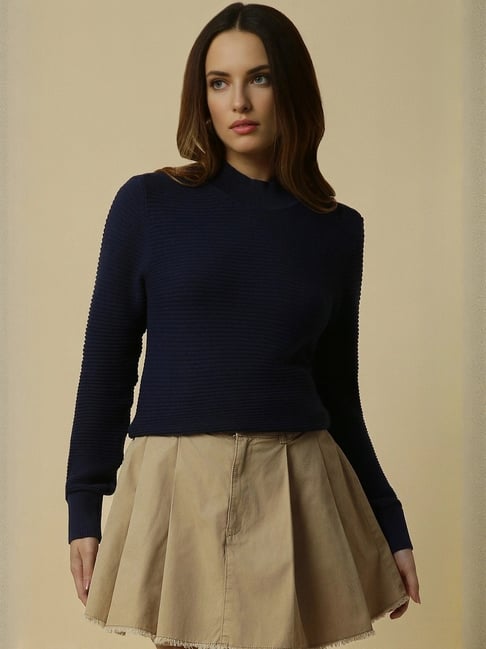 Allen Solly Navy Regular Fit Sweater-picture-47