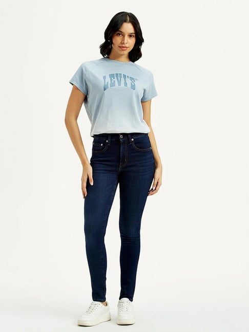 Levi's Women's High Rise 721 Skinny Fit Dark-Blue Jeans