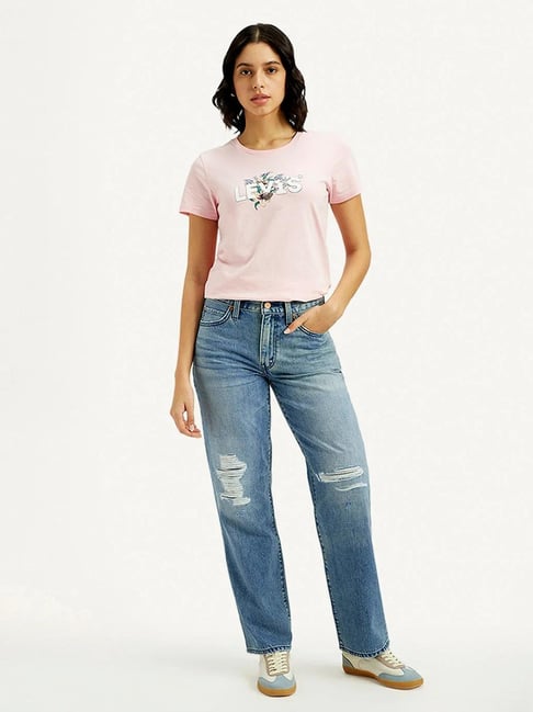 Levi's Women's Mid Rise 94 Baggy Fit Blue Jeans-picture-17